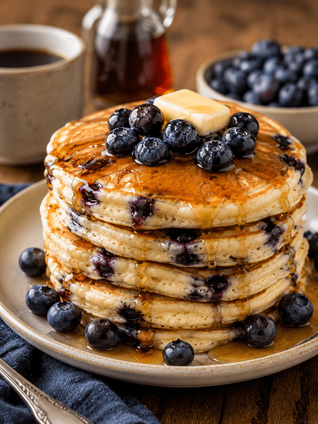 Fluffiest Blueberry Pancakes